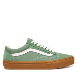 Tenisówki Vans. Zielone trampki i tenisówki damskie Vans, bez wzorów, bez zapięcia. Za 299.99 zł.