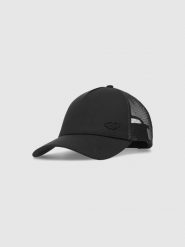 4F Czapka z daszkiem trucker uniseks - czarna S/M. Czarne czapki damskie 4F, na lato, z aplikacjami, z elastanu, sportowe. W wyprzedaży za 59.99 zł.