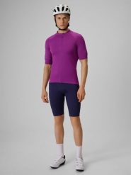 4F Spodenki kolarskie z żelową wkładką męskie - granatowe XL. Niebieskie szorty męskie 4F, bez wzorów, z materiału. Za 249.99 zł.