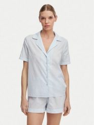 Guess Piżama O6GX00 WN011 Niebieski jasny Regular Fit. Niebieskie piżamy damskie Guess, z aplikacjami, z bawełny, bez ramiączek. Za 394.99 zł.