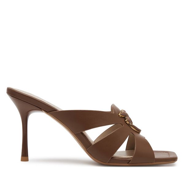 Klapki PINKO. Brązowe klapki damskie Pinko, bez wzorów, bez obcasa, bez zapięcia. Za 609.99 zł.