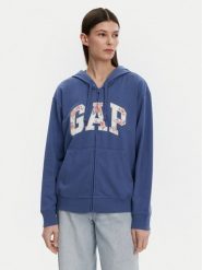 Gap Bluza 727433-06 Niebieski Relaxed Fit. Niebieskie bluzy damskie GAP, xs, bez wzorów, z bawełny, bez ramiączek, bez kaptura. Za 139.99 zł.