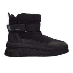 Buty Lee Cooper LCJ-24-47-3141LA czarne. Czarne śniegowce damskie z materiału, bez zapięcia. Za 285.68 zł.