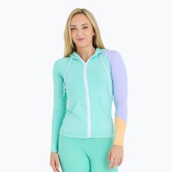 Bluza damska Jetpilot Pacer Hooded Rashie. Niebieskie bluzy damskie JETPILOT, m, bez wzorów, bez ramiączek, bez kaptura. Za 249.99 zł.