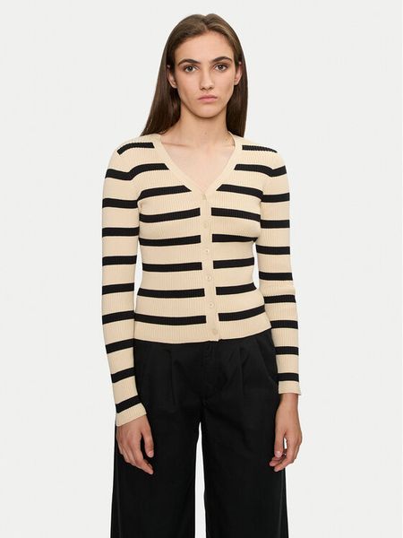 Levi's® Kardigan Tulip A8895-0004 Beżowy Slim Fit. Brązowe kardigany damskie s, bez wzorów, z bawełny, bez kołnierzyka. Za 169.99 zł.