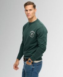 Superdry The Merchant Store Bluza graficzna z bawełny organicznej. Zielone bluzy damskie Superdry, xl, bez wzorów, z bawełny, klasyczne, bez ramiączek, bez kaptura. Za 308.60 zł.