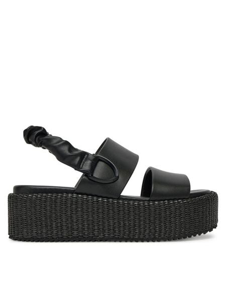 Blauer Sandały S5OPAL04/RAF Czarny. Czarne sandały damskie Blauer, bez wzorów, ze skóry, bez obcasa, na koturnie, bez zapięcia. Za 469.99 zł.