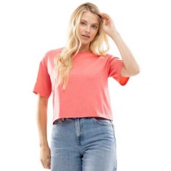 Damski luźny crop top Lifestyle Siroko IBZ Eivissa Coral. Brązowe koszulki sportowe damskie SIROKO, bez wzorów, z bawełny, bez ramiączek. Za 126.00 zł.