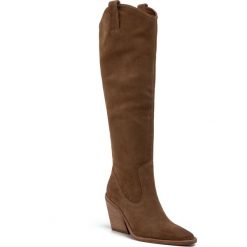 Kozaki BRONX - 14176-CC Dark Natural. Brązowe kozaki damskie Bronx, bez wzorów, ze skóry, bez obcasa, na obcasie, bez zapięcia. W wyprzedaży za 799.00 zł.