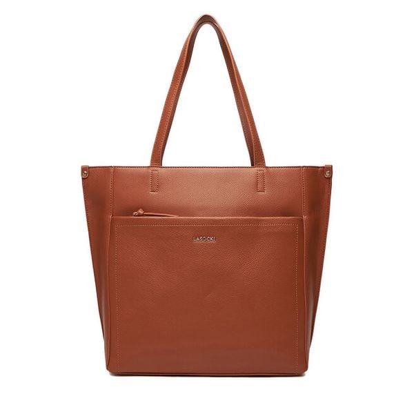 Torebka Lasocki. Brązowe shopperki damskie Lasocki, bez wzorów, bez dodatków. Za 189.99 zł.