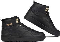 Puma Buty damskie Puma Rebound Rugged czarne 387592 01 36. Czarne obuwie sportowe damskie Puma, bez wzorów, bez zapięcia. Za 336.68 zł.