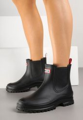 Czarne Kalosze z Tłoczoną Cholewką Tosanne. Czarne kalosze damskie Born2be, bez wzorów, z jeansu, bez zapięcia. Za 64.99 zł.