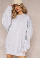 Szara Bluza Bawełniana Oversize Lufela. Szare bluzy damskie Renee, bez wzorów, z bawełny, casualowe, bez ramiączek, bez kaptura. Za 89.99 zł.