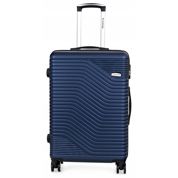 Walizka podróżna na kółkach Sapphire ST-140 DUO - duża ABS. Niebieskie walizki damskie SAPPHIRE, bez wzorów, duże. W wyprzedaży za 148.80 zł.