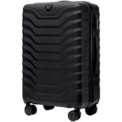 Walizka średnia Wings PEAFOWL 2.0 24" BLACK. Czarne walizki damskie Wings, bez wzorów, z materiału, średnie. Za 209.90 zł.