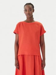 Marella T-Shirt Geyser 2615111132 Czerwony Regular Fit. Czerwone t-shirty damskie Marella, bez wzorów, ze lnu, bez kołnierzyka, bez ramiączek. Za 439.99 zł.