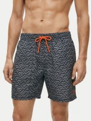 Guess Szorty kąpielowe F6GT27 WG2A2 Szary Regular Fit. Szare kąpielówki męskie Guess, z aplikacjami, z syntetyku. Za 328.99 zł.
