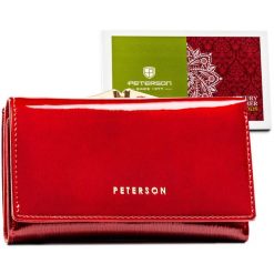 Portfel damski Peterson PTN 55020-SH czerwony. Czerwone portfele damskie Peterson, z lakierowanej skóry. Za 95.99 zł.
