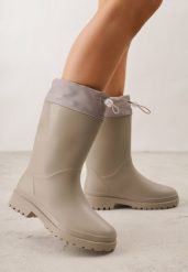 Szare Kalosze ze Stoperem na Cholewce Eunosa. Szare kalosze damskie Born2be, bez wzorów, z jeansu, bez zapięcia. Za 79.99 zł.