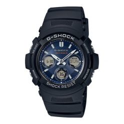 Zegarek męski Casio AWG-M100SB-2AER, Quartz, 46mm, 20ATM. Czarne zegarki męskie Casio, bez wzorów. Za 601.60 zł.