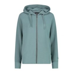Damska bluza z kapturem z jerseyu CMP. Niebieskie bluzy damskie CMP, bez wzorów, z jersey, sportowe, bez ramiączek, z kapturem. Za 419.50 zł.