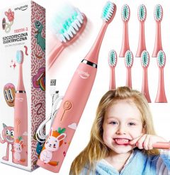 SZCZOTECZKA ELEKTRYCZNA DLA DZIECI TEETH-1 RÓŻOWA. Czerwone szczoteczki elektryczne Aquafresh. Za 243.58 zł.