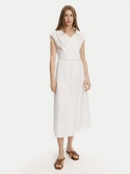 Marella Sukienka codzienna Riviera 2513221052 Biały Relaxed Fit. Białe sukienki damskie Marella, na co dzień, bez wzorów, z bawełny, bez kołnierzyka, bez ramiączek, proste. Za 799.99 zł.