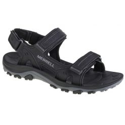 Sandały Merrell Huntington Sport Convert Sandal J036871 czarne. Czarne sandały męskie bez wzorów, z materiału, sportowe, bez zapięcia. W wyprzedaży za 458.23 zł.