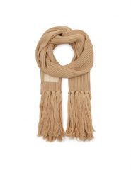 Patrizia Pepe Szal 2F0049/K070-B778 Beżowy. Brązowe rękawiczki damskie Patrizia Pepe, bez wzorów, z materiału. Za 779.99 zł.