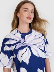 4F T-shirt oversize z nadrukiem damski - żółta L. Żółte t-shirty damskie 4F, l, bez wzorów, z bawełny, klasyczne, bez kołnierzyka, bez ramiączek. W wyprzedaży za 49.99 zł.