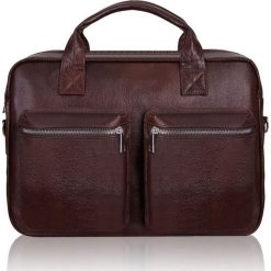 Torba męska skórzana TIZANO TM03 czekolada. Brązowe torby na laptopa damskie TIZANO, bez wzorów, ze skóry. Za 384.00 zł.