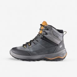 Buty trekkingowe męskie MT100 skóra. Brązowe trekkingi męskie SIMOND, z kauczuku, przed kolano, bez zapięcia. Za 359.99 zł.