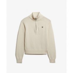 Damski sweter z długim zamkiem Superdry. Białe swetry nierozpinane damskie Superdry, l, bez wzorów, z materiału, eleganckie, bez kołnierzyka, bez ramiączek. Za 336.55 zł.