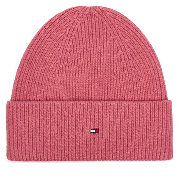 Czapka Tommy Hilfiger. Czerwone czapki damskie Tommy Hilfiger, na zimę, bez wzorów. Za 189.99 zł.