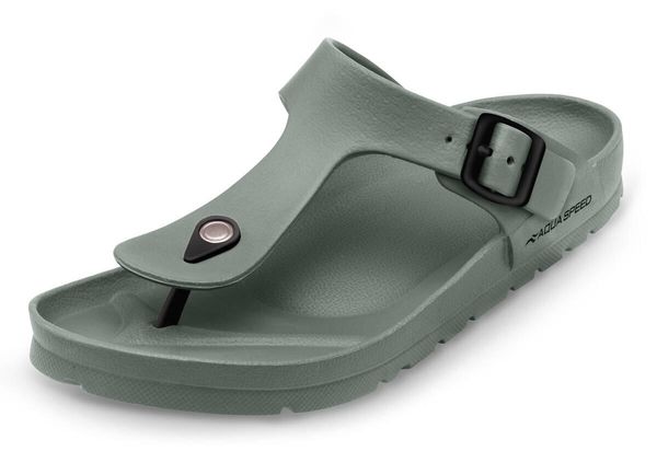 Klapki basenowe japonki Aqua Speed Monaco. Szare klapki damskie Aqua-Speed, bez wzorów, z materiału, bez zapięcia. Za 59.90 zł.