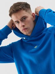 4F Bluza dresowa nierozpinana z kapturem z bawełny organicznej męska - kobaltowa XXL. Niebieskie bluzy męskie 4F, l, bez wzorów, z bawełny, z kapturem. W wyprzedaży za 139.99 zł.