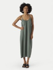 Vero Moda Sukienka letnia Luna 10286077 Zielony Regular Fit. Zielone sukienki damskie Vero Moda, na lato, xl, bez wzorów, z syntetyku, bez kołnierzyka, bez ramiączek. Za 79.99 zł.
