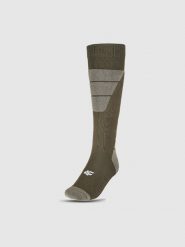 4F Skarpety narciarskie męskie - khaki 39-42. Brązowe skarpety męskie 4F, bez wzorów, z bawełny. Za 59.99 zł.