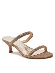 Guess Klapki Glitze FLGGLE ELE03 Złoty. Żółte klapki damskie Guess, z aplikacjami, z tworzywa sztucznego, bez obcasa, bez zapięcia. Za 969.99 zł.