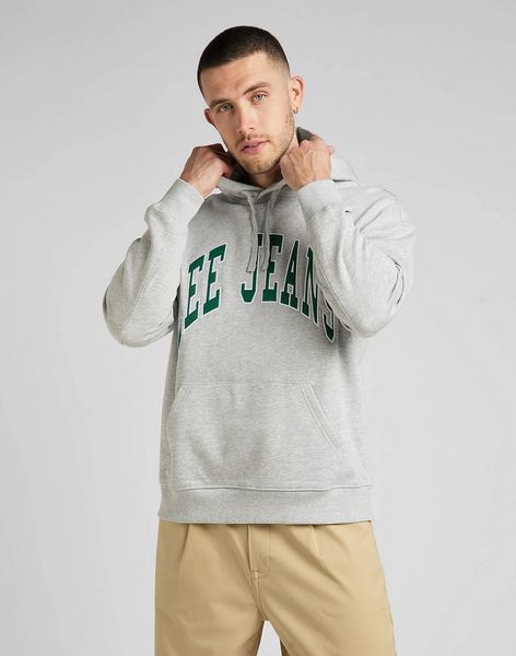 LEE HOODIE SEASONAL MĘSKA BLUZA KLASYCZNA Z KAPTUREM LOGO GREY MELE L84JRYMP 112322632. Szare bluzy sportowe męskie Lee, l, bez wzorów, z kapturem. W wyprzedaży za 104.99 zł.