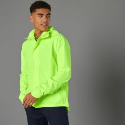 Kurtka Przeciwdeszczowa Na Rower Miejski 120 Ppe Męska. Żółte kurtki męskie B'TWIN, l, bez wzorów, z materiału, sportowe, bez kaptura. Za 119.99 zł.