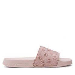 Klapki Pepe Jeans. Czerwone klapki damskie Pepe Jeans, bez wzorów, z jeansu, sportowe, bez obcasa, bez zapięcia. Za 149.99 zł.