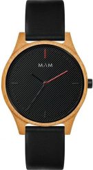 Zegarek MAM Unisex Drewniany Brązowo-Czarny (40 mm) (MAM615). Brązowe zegarki damskie MAM. Za 271.83 zł.