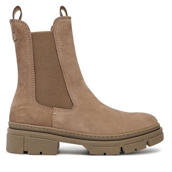 Sztyblety Tamaris. Brązowe botki damskie Tamaris, bez wzorów, bez obcasa, na płaskiej podeszwie, bez zapięcia. Za 379.99 zł.