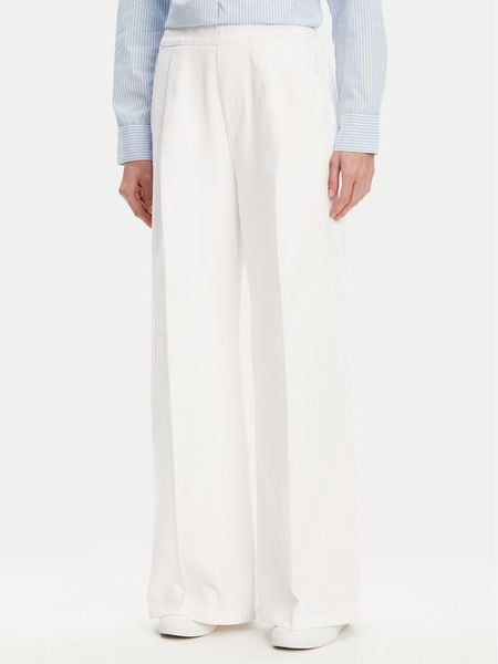 United Colors Of Benetton Spodnie palazzo 4DUKDF01B Biały Wide Leg. Białe spodnie materiałowe damskie United Colors Of Benetton, bez wzorów, z bawełny. Za 139.99 zł.