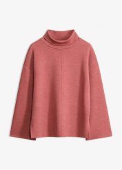 Bluza z dzianiny scuba. Brązowe bluzy damskie bonprix, bez wzorów, z dzianiny, bez ramiączek, bez kaptura. Za 124.99 zł.