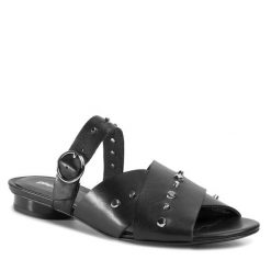 Klapki Gino Rossi. Czarne klapki damskie Gino Rossi, bez wzorów, bez obcasa, bez zapięcia. Za 259.99 zł.