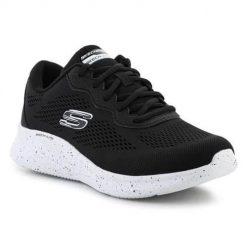 Klapki damskie Skechers Skech-lite. Czarne klapki damskie Skechers, bez wzorów, z materiału, bez obcasa, bez zapięcia. Za 384.00 zł.