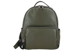 Plecak skórzany BARBERINI'S zielony 938-38. Zielone plecaki damskie Barberinis, bez wzorów, ze skóry, biznesowe. Za 349.99 zł.