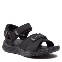 Sandały Skechers. Czarne sandały męskie Skechers, bez wzorów, bez zapięcia. Za 189.99 zł.